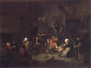 Jan Steen Merry Company in an inn. USA oil painting reproduction